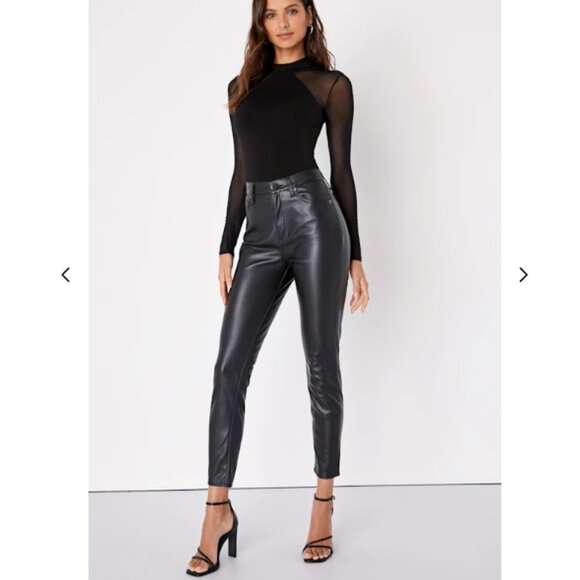 Lulus Entrancing Black Mesh Long Sleeve Bodysuit - Size Medium - Picture 3 of 9